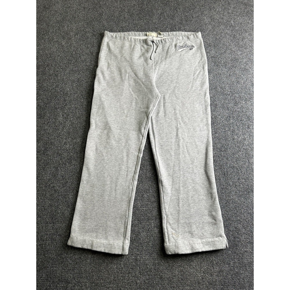 Women's Polo Jeans Co Ralph Lauren Gray Fleece Sweatpants Drawstring, Size L